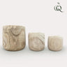 Pia pot van lichtbruin hout, set van 3