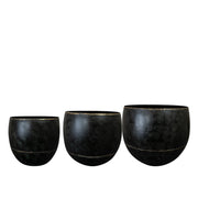 Pot Belia vintage black, zwart, set van 3