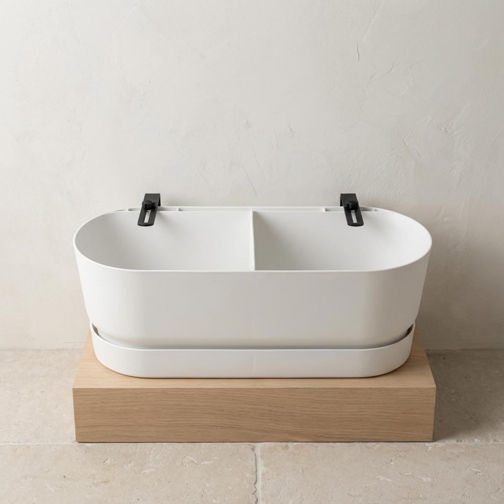 Detailfoto van Elho Pot Greenville Easy Balcony D25cm - Wit