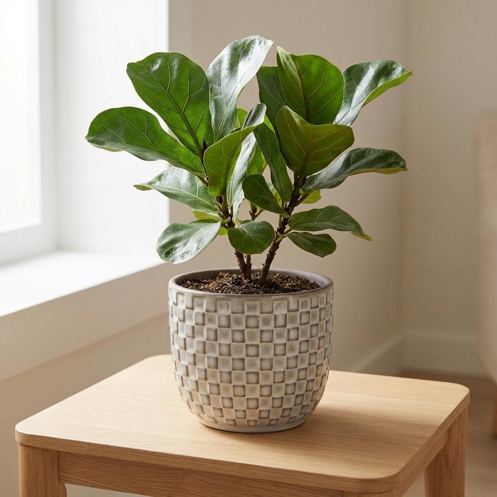 Productfoto van Mini plantenpot met reliëfpatroon in wit, Ø7 cm