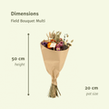 Detailfoto van Droogbloemenboeket multicolor - middel
