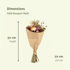Detailfoto van Droogbloemenboeket multicolor - middel
