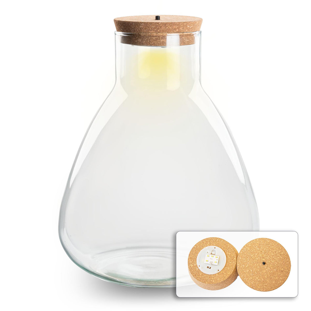 Terrarium fles met verlichting - Sam, detail van het blad