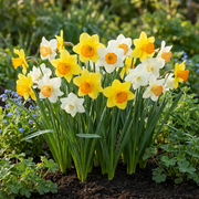 Grootbloemige narcissenmix bloembollen, geel-wit, foto 2