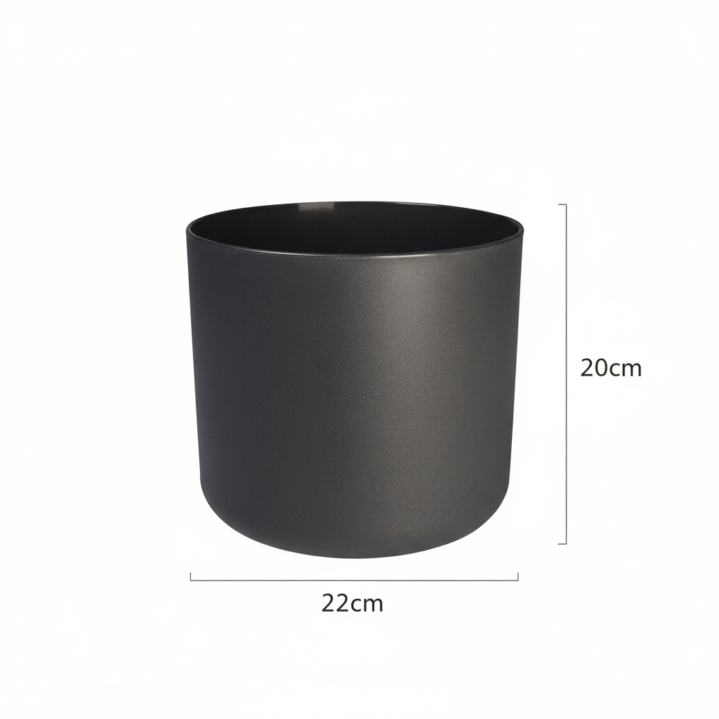 Elho b.for soft bloempot, antraciet, mat fluweelzacht, 22 cm, kenmerkend blad
