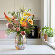 Kunstbloemen boeket Amber Peach, levensecht, 12 stelen