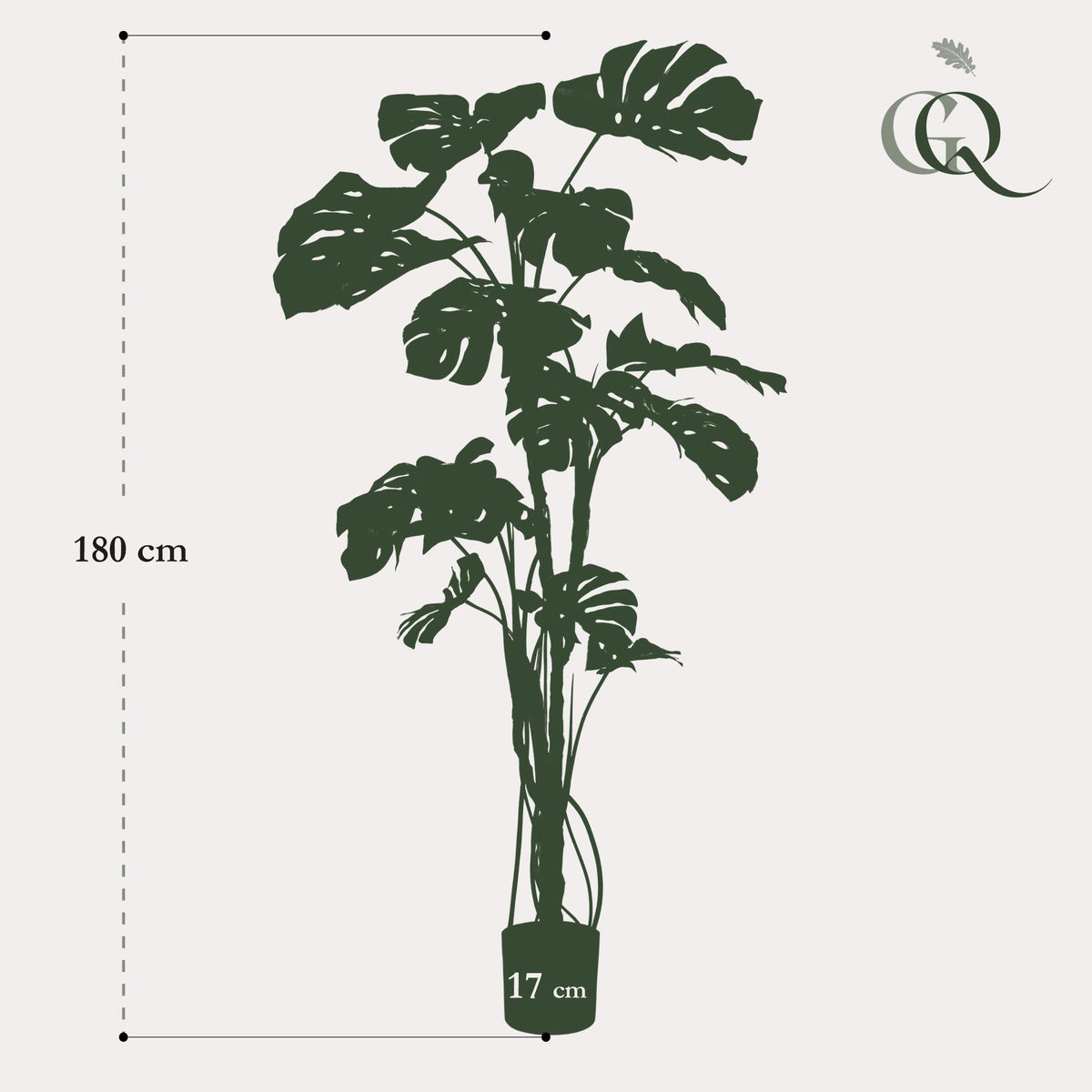 kunstplant - Monstera  - Gatenplant, kenmerkend blad