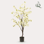Kunstplant - Prunus - Kersenbloesem - Wit, plant in pot