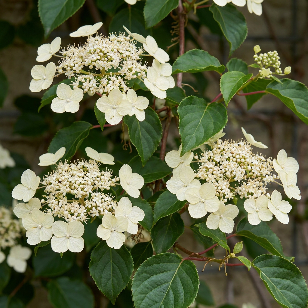 Hydrangea anomala subsp. petiolaris - klimhortensia, kenmerkend blad