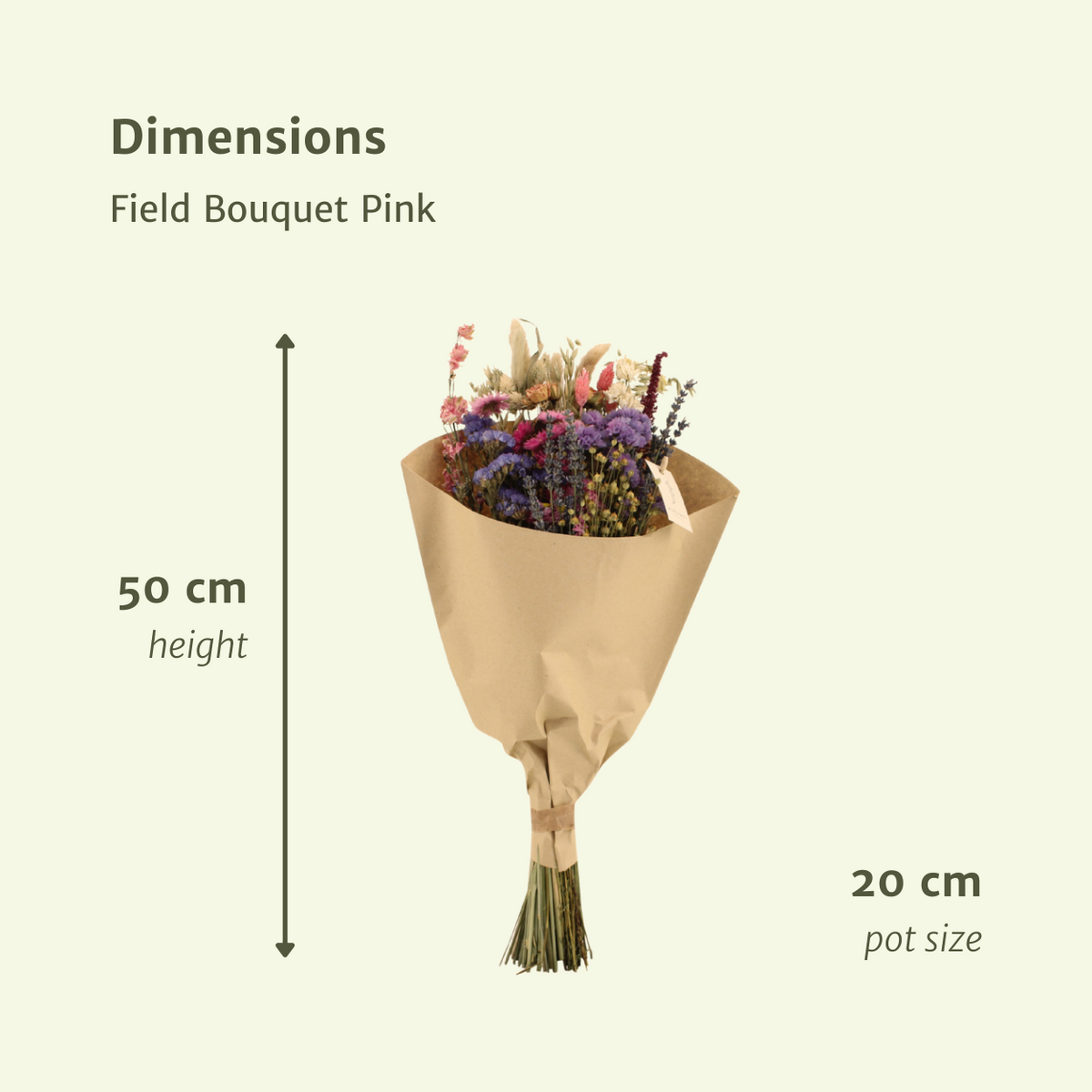 Detailfoto van Droogbloemenboeket roze - middel