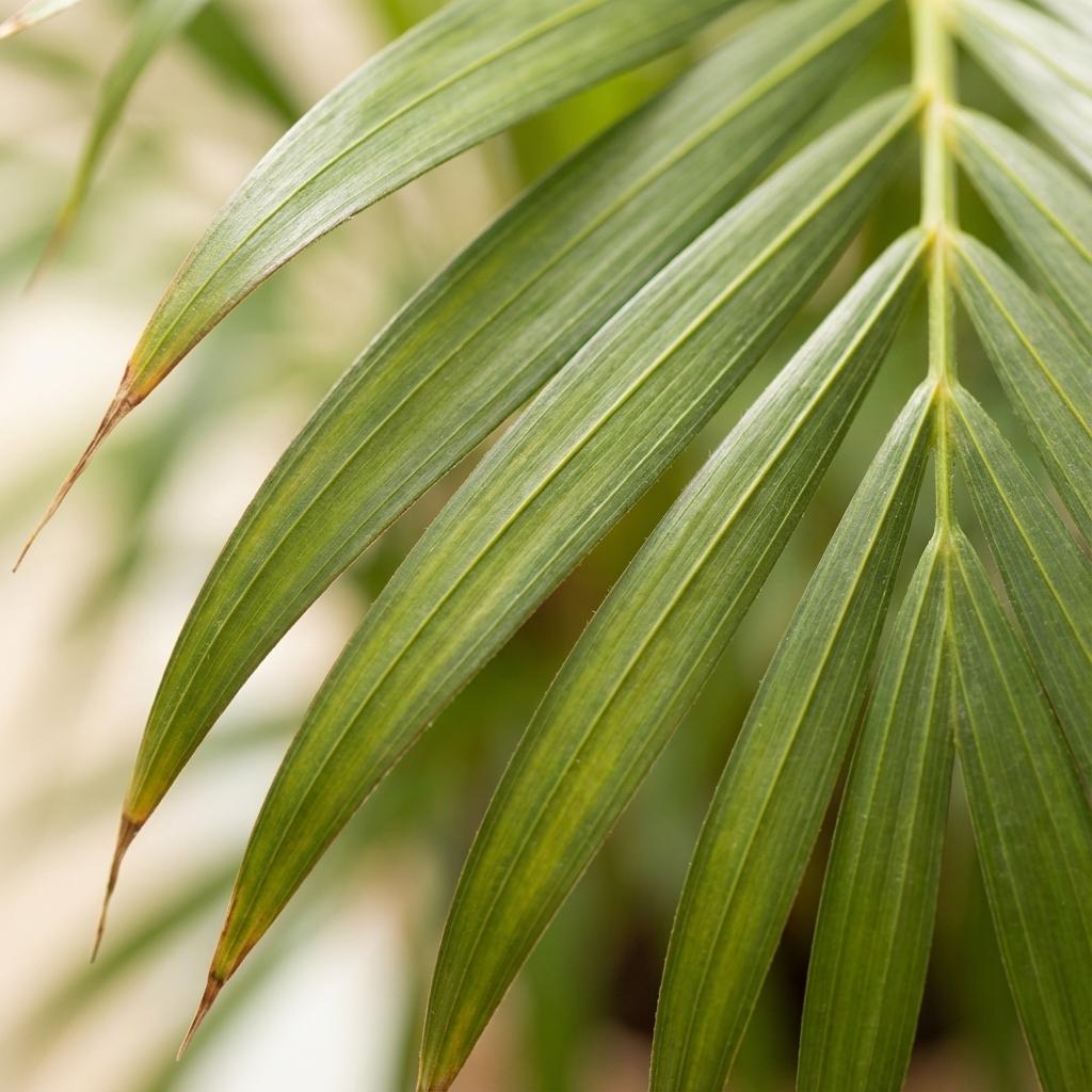 Areca Palm (Dypsis) mit grijze pot, kenmerkend blad