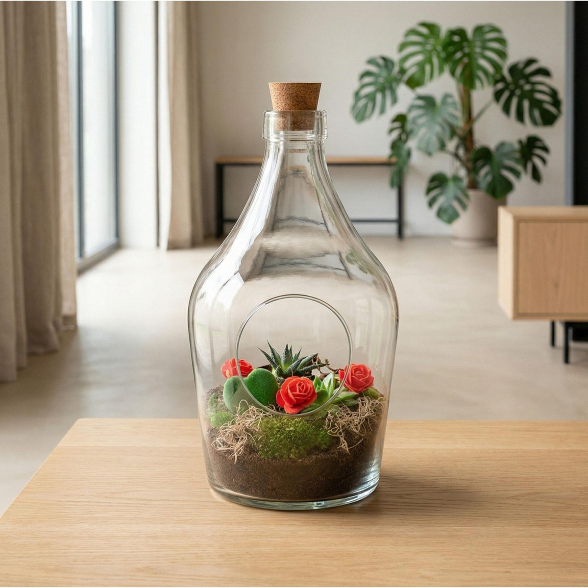 Love in a Bottle - DIY Open Planten terrarium, detail van het blad