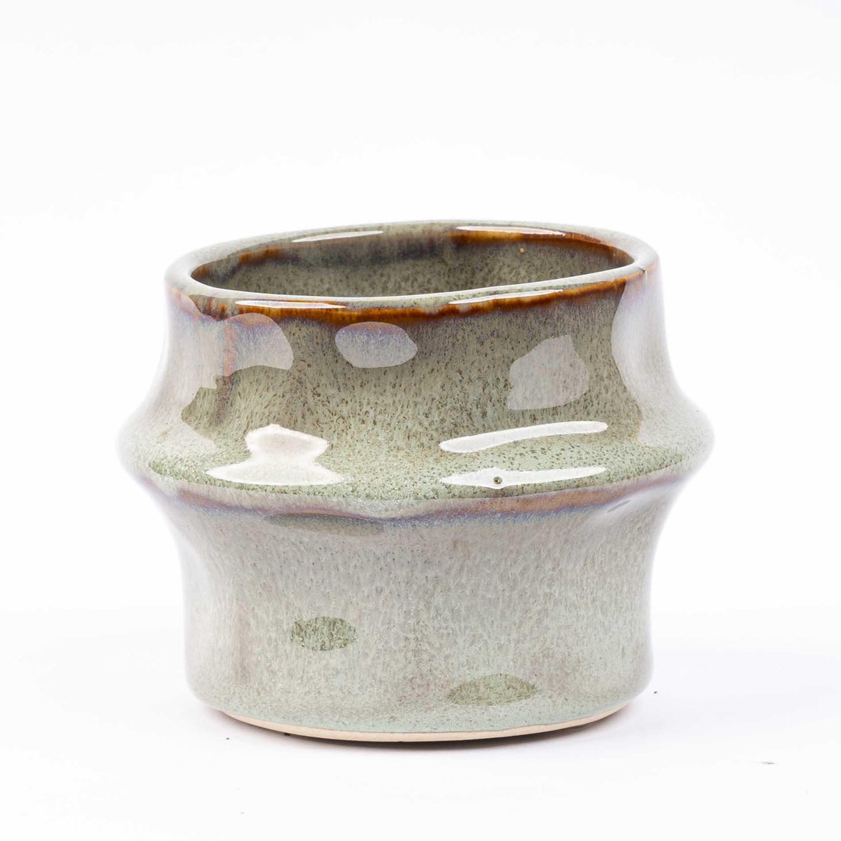Potjes Barcelona, set van 6 keramisch, Ø8 cm, H6,4 cm, sierlijke plant