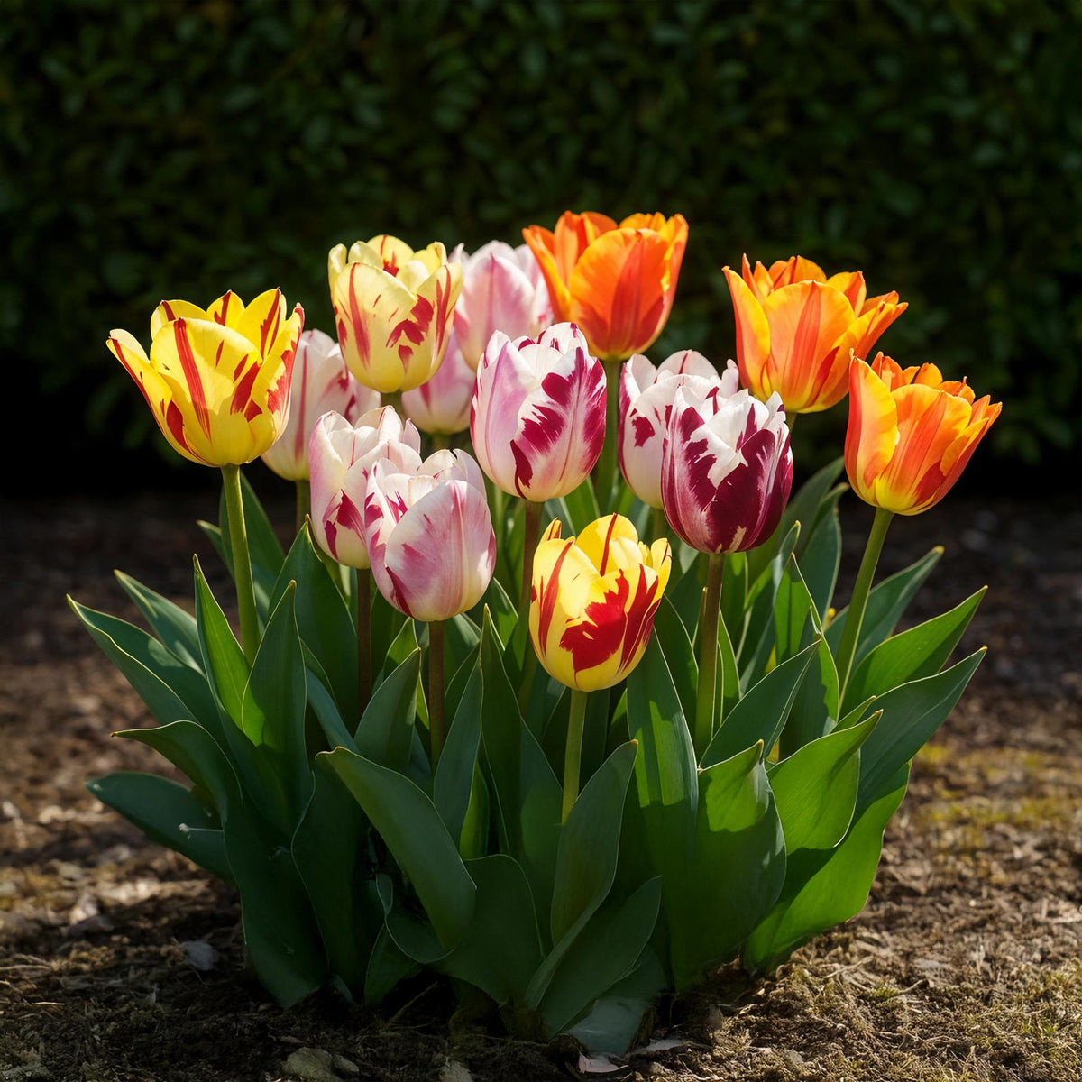Tulp Flaming Beauty mix, kenmerkend blad