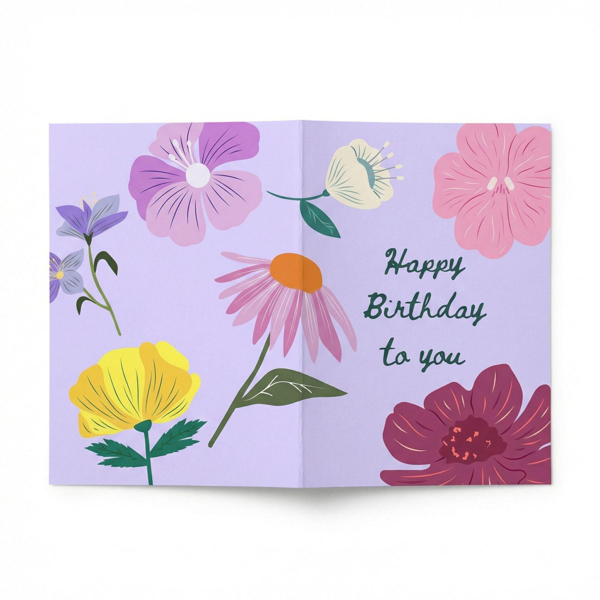 Wenskaart 'Happy Birthday', A6 gevouwen, detail van het blad
