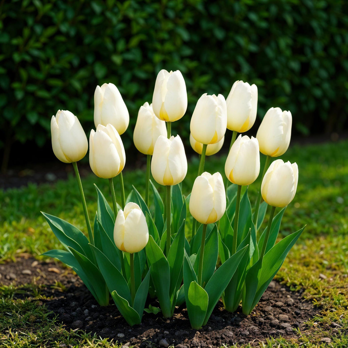 Tulp Triumph White, kenmerkend blad