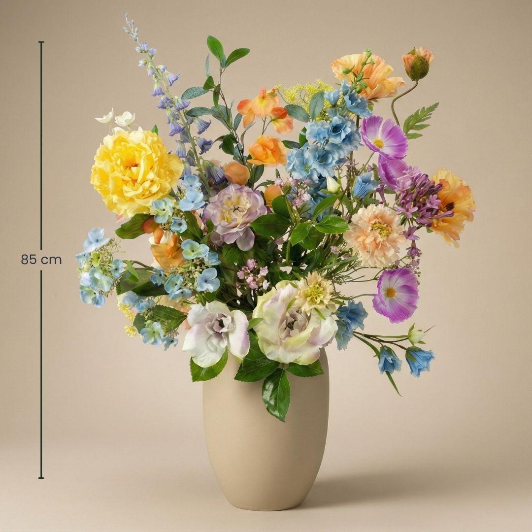Kunstbloemen boeket Soft Spring, levensecht, 18 stelen, detail van het blad