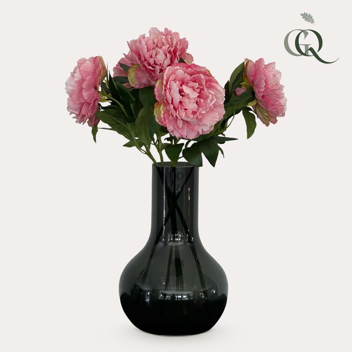 Kunstbloemen Solo - Light Pink - Peonies - x 5, kenmerkend blad