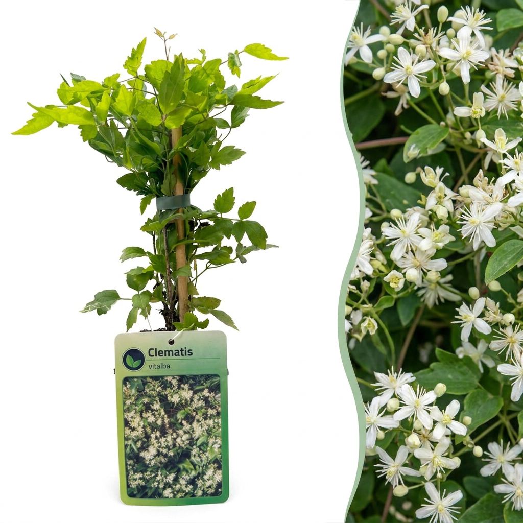 Clematis vitalba - inheemse bosrank, plant in pot