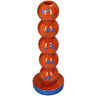 Kaarshouder Smiley van polyresin, oranje, 9x9x26,5 cm