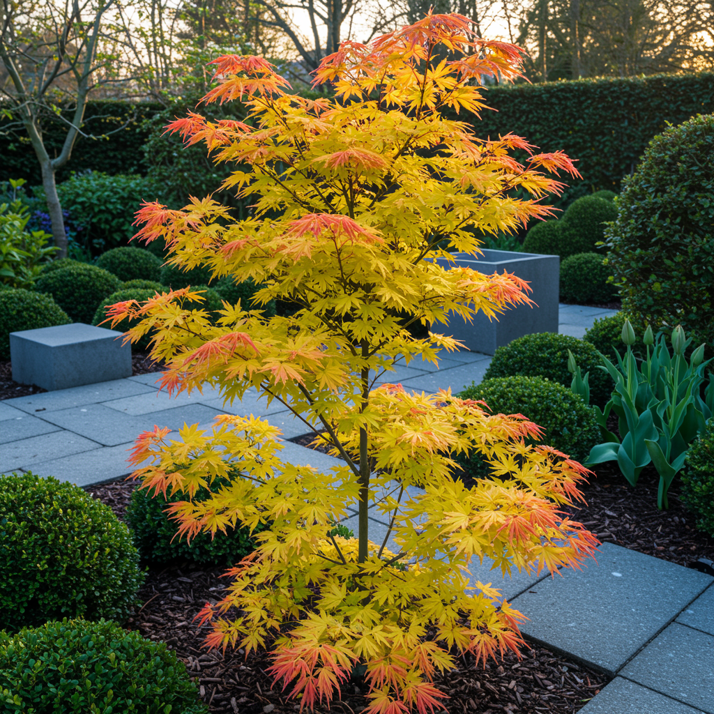 Japanse esdoorn Acer palmatum Orange Dream, plant in pot