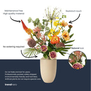 Kunstbloemen boeket Amber Peach, levensecht, 12 stelen