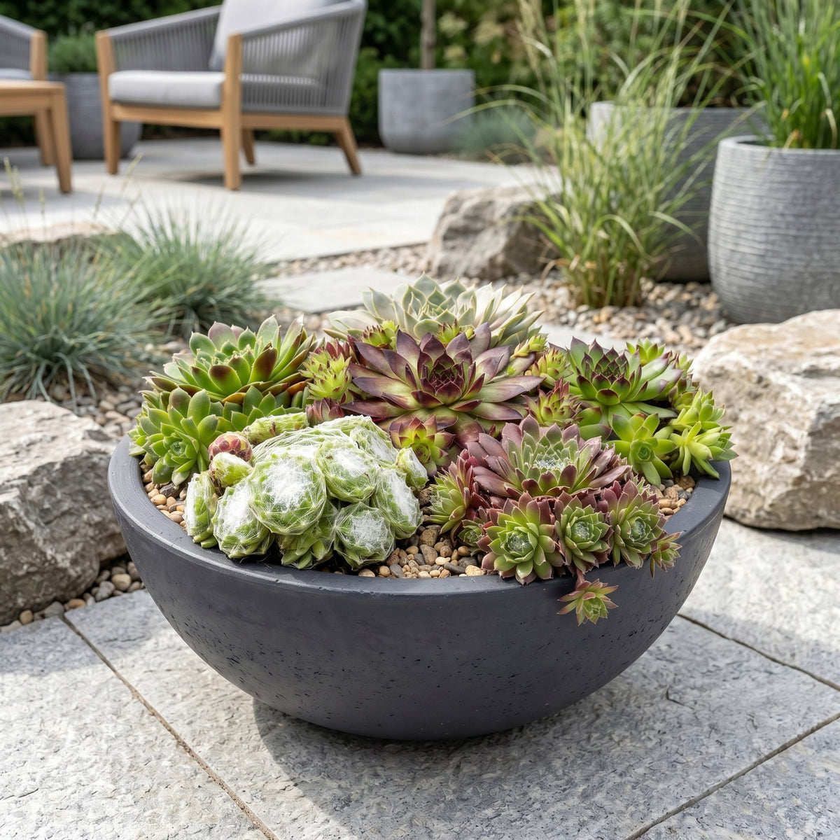Sempervivum Big Sam, 12 cm hoog, gezonde plant