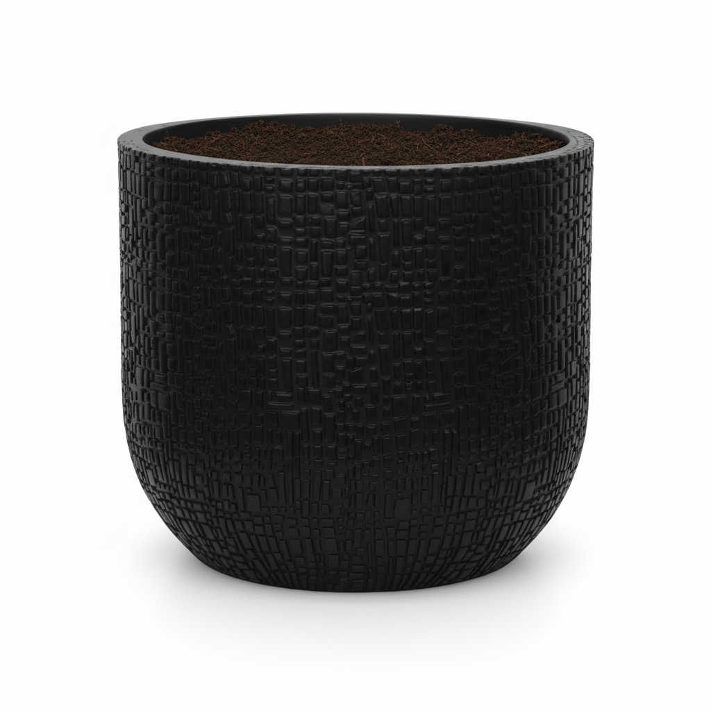 Detailfoto van Capi Nature Skin bolvormige pot, antraciet, Ø24 cm, H21 cm