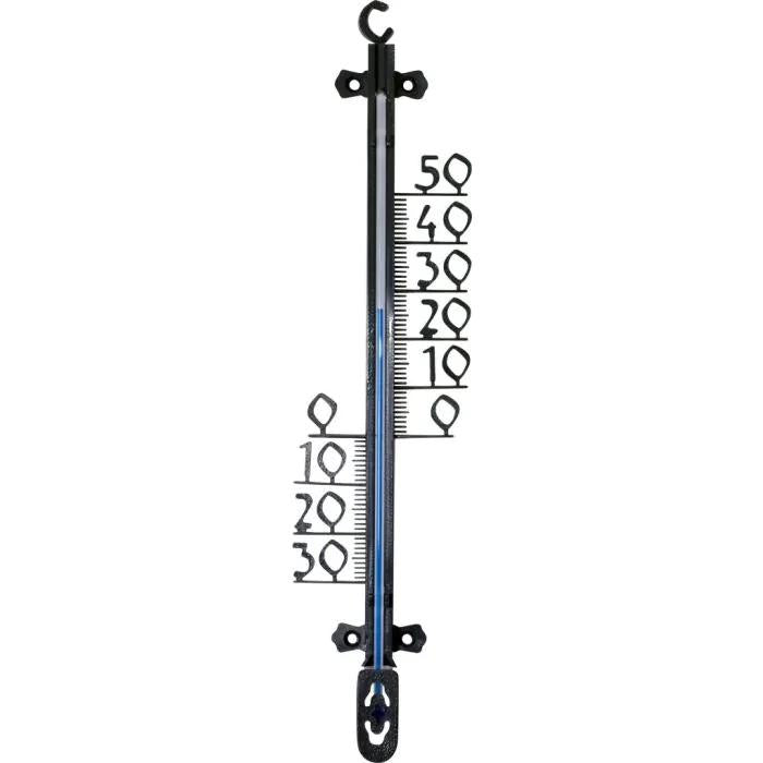 Hendrik Jan - Buitenthermometer - Kunststof zwart, plant in pot