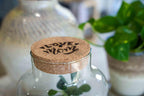 Terrarium Little Milky 'Love Mom', gegraveerde kurk en licht, sierlijke plant