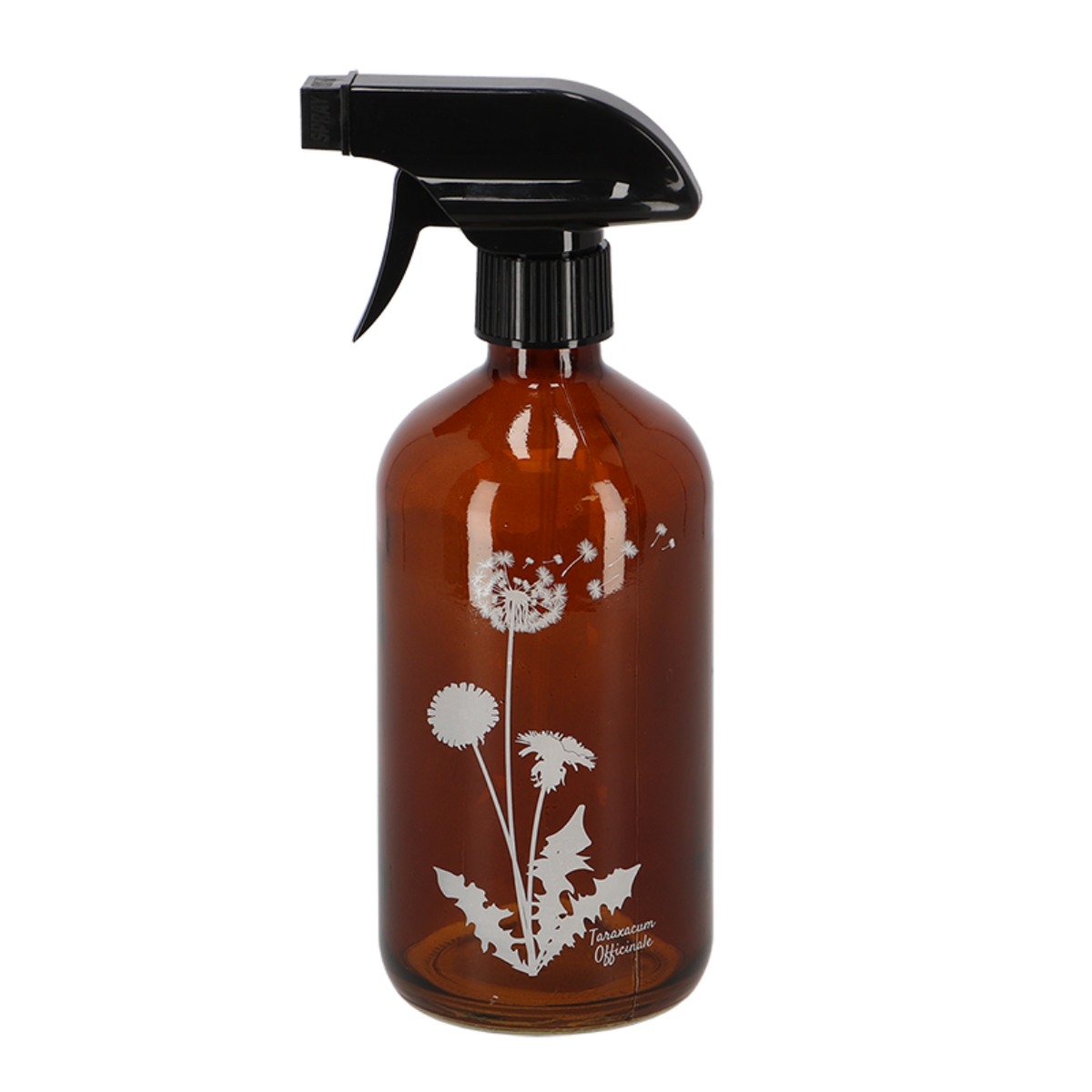 Spuitfles maat S, bruin met wilde bloemenmotief, plant in pot