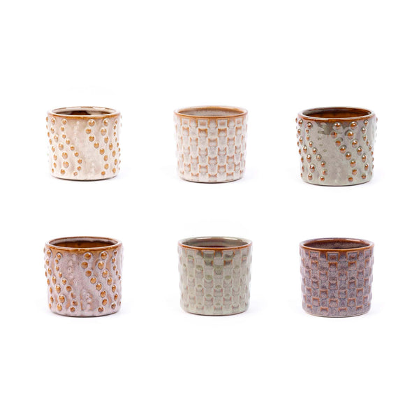 Mini potjes Madrid, set van 6 keramisch, Ø7,2 cm, H6,3 cm