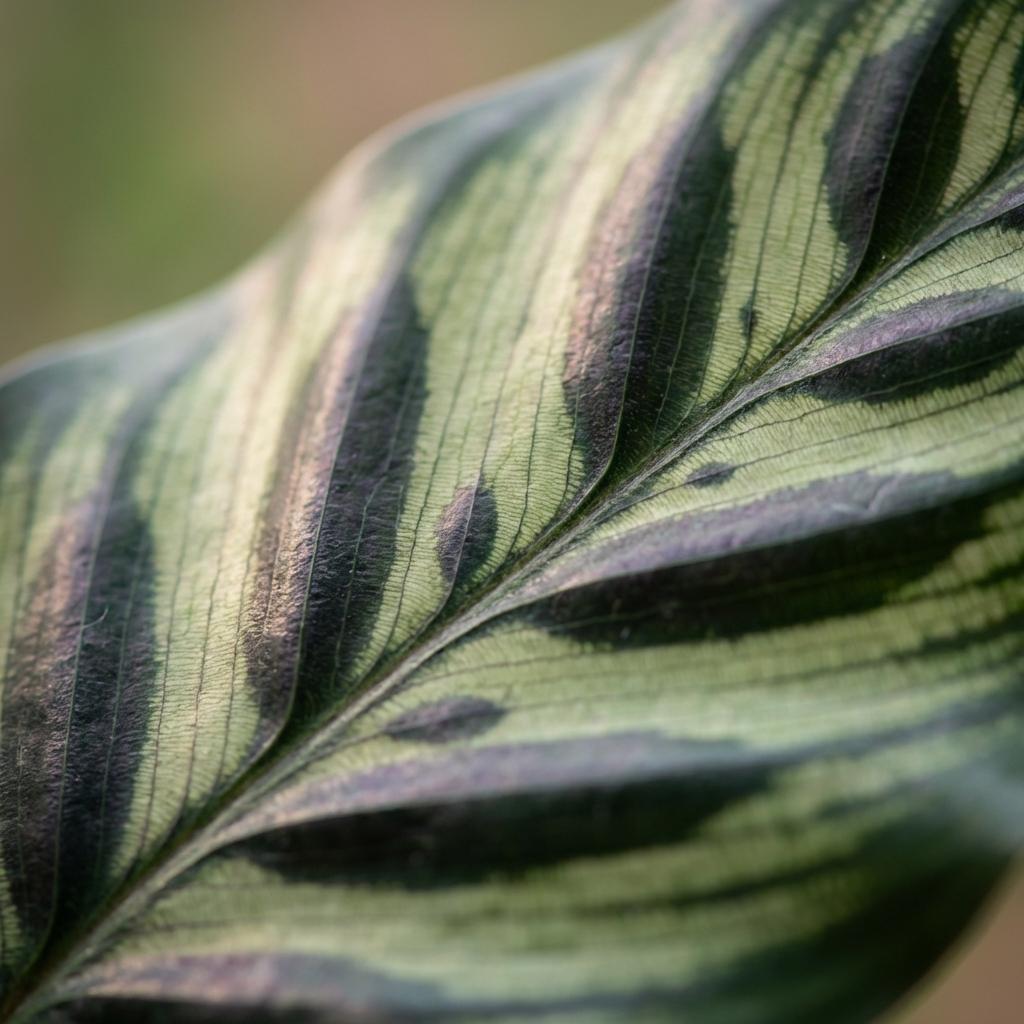 Pauwenplant (Calathea Makoyana), groene bladeren