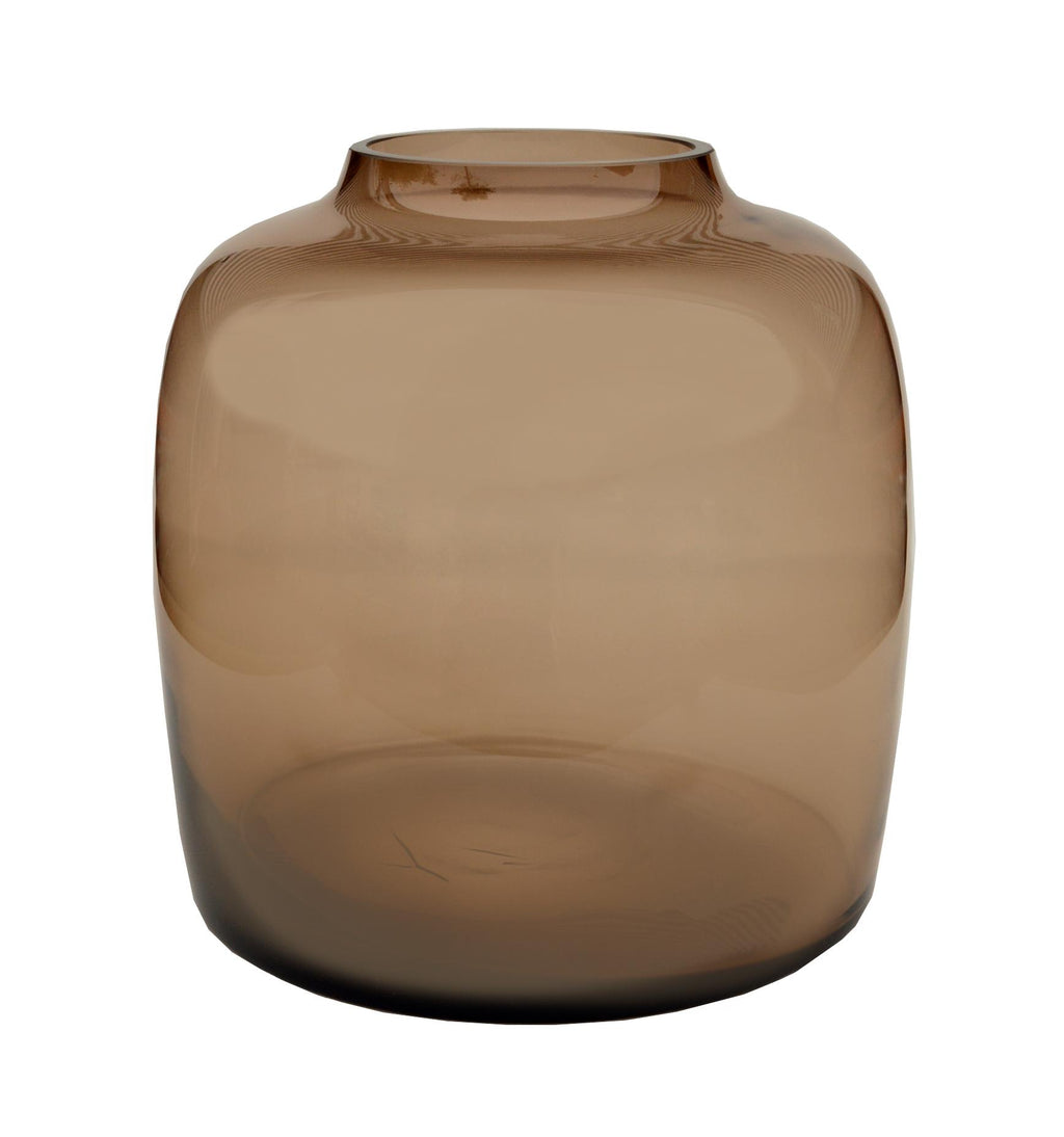 Vaas glas - M - Bartica - Taupe, plant in pot
