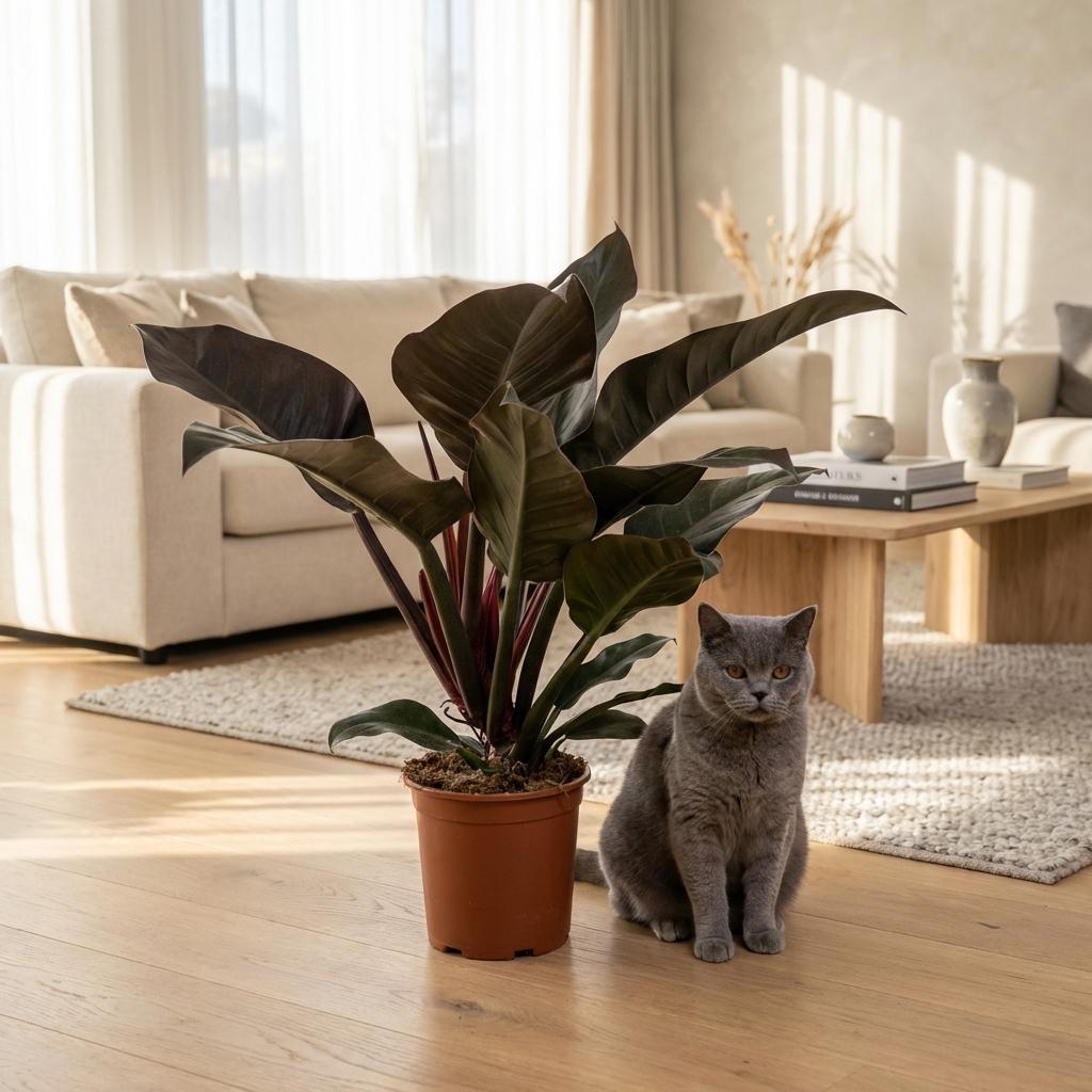 Philodendron Imperial Red, plant in pot