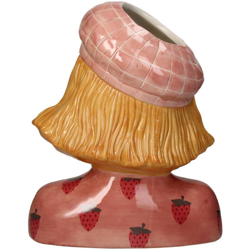 Vaas Meisje aardbei - Roze Aardewerk pot, plant in pot