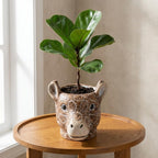 Planter Giraf D11/14x11cm - Bruin - D11/14x11cm, detail van het blad