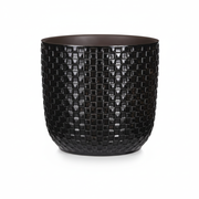 Plantenpot met reliëf, keramiek in matzwart, Ø13,5 cm
