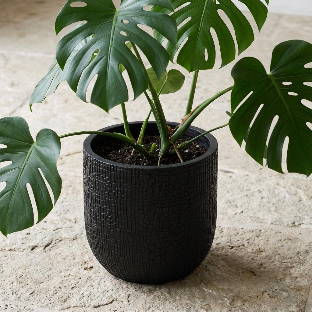 Detailfoto van Capi Nature Skin bolvormige pot, antraciet, Ø24 cm, H21 cm