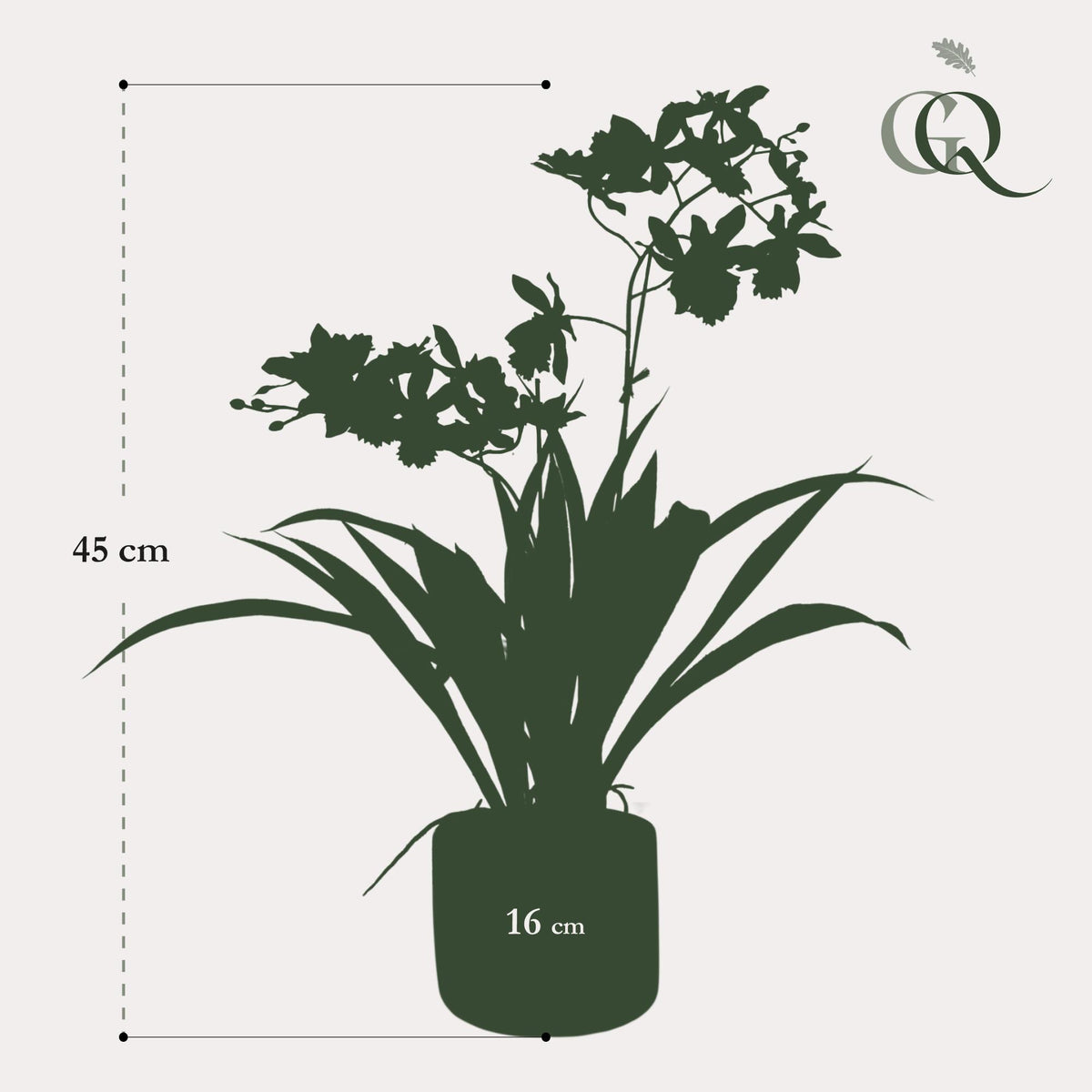 Kunstplant - Orchidee - Geel, groene bladeren