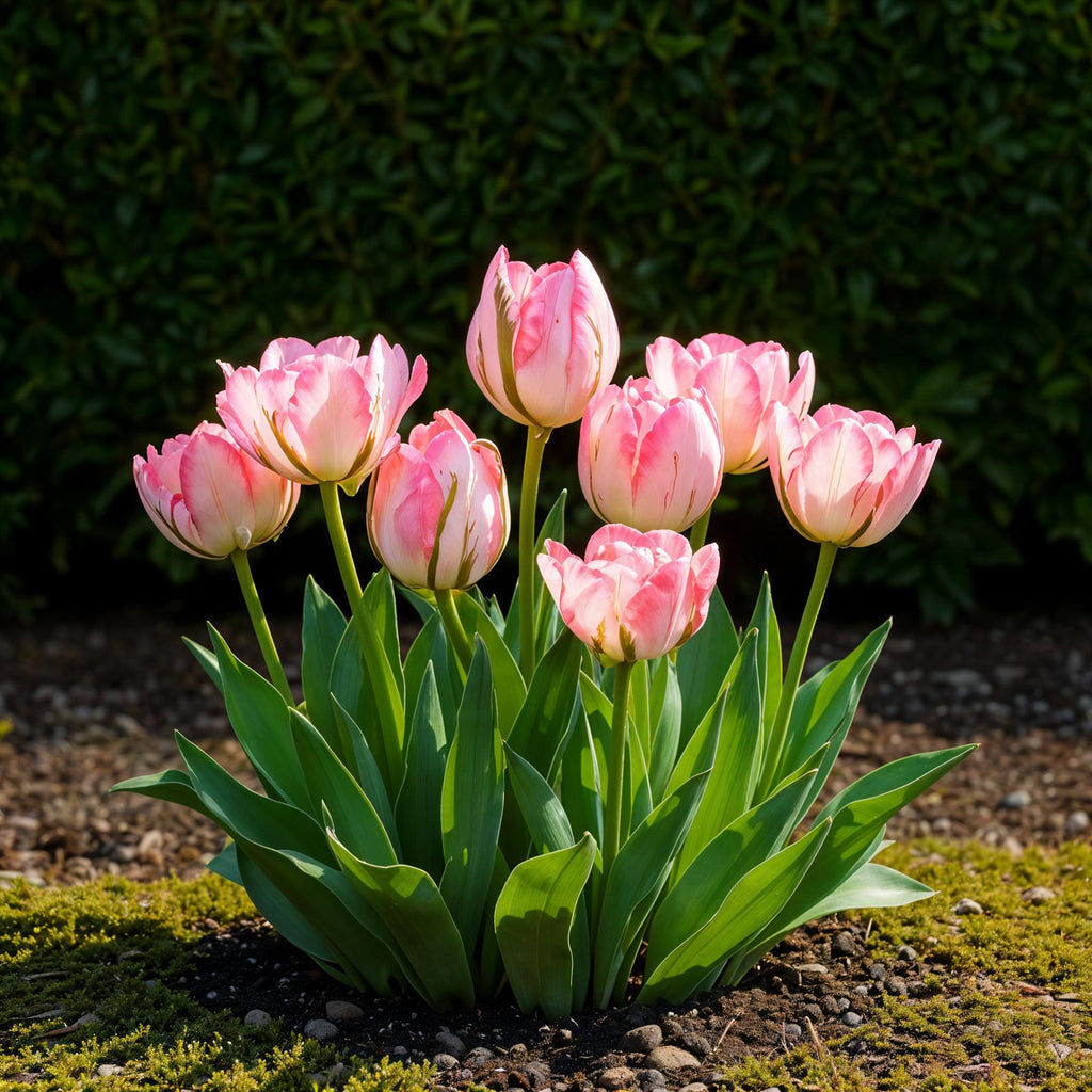Tulp Double Pink, kenmerkend blad