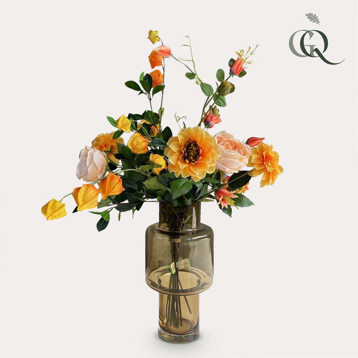 Kunstbloemen - Boeket L - Pretty Orange, plant in pot
