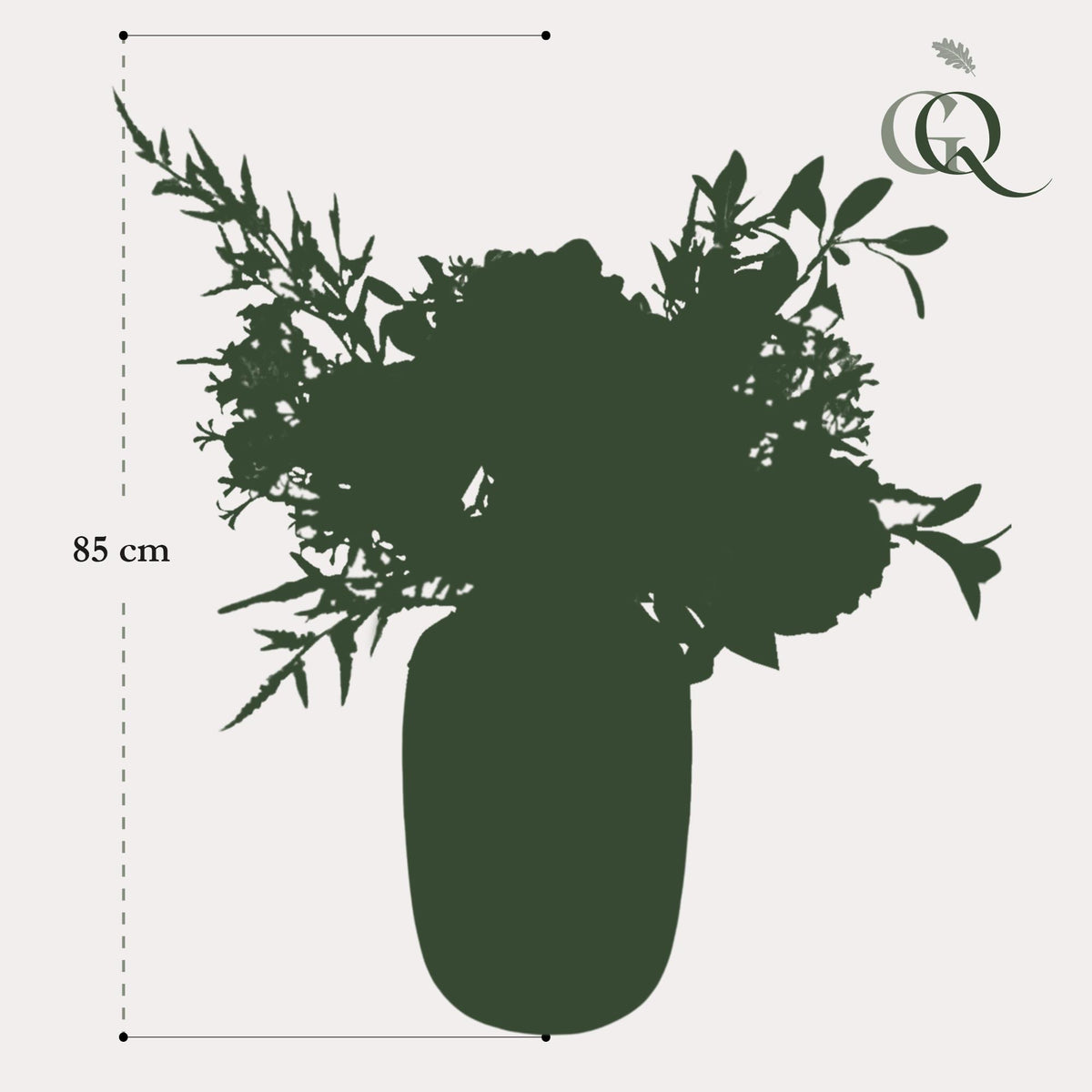 Kunstbloemen - Boeket L - Shiny Pink, groene bladeren