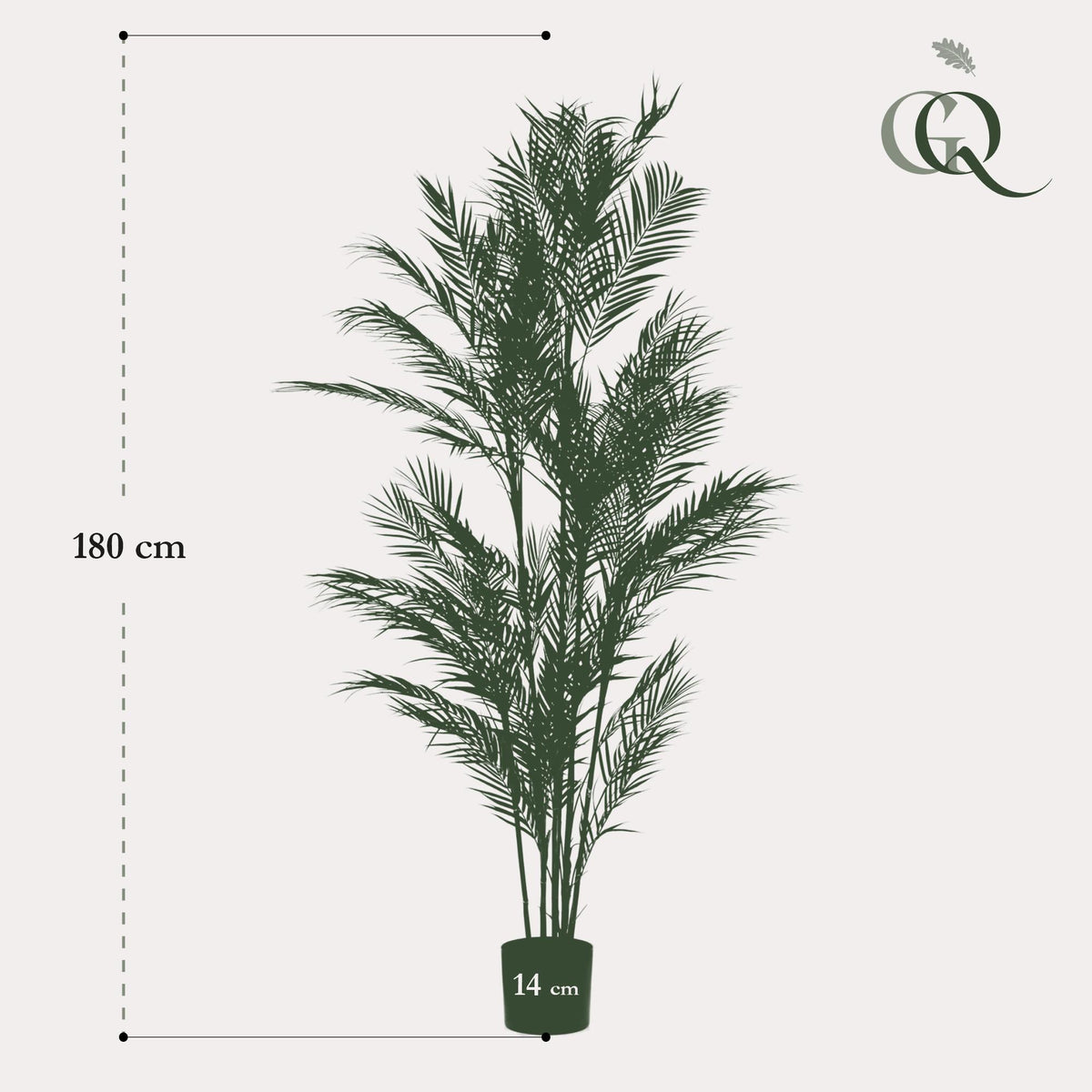 Kunstplant Chamaedorea elegans, bergpalm, 180 cm, gezonde plant