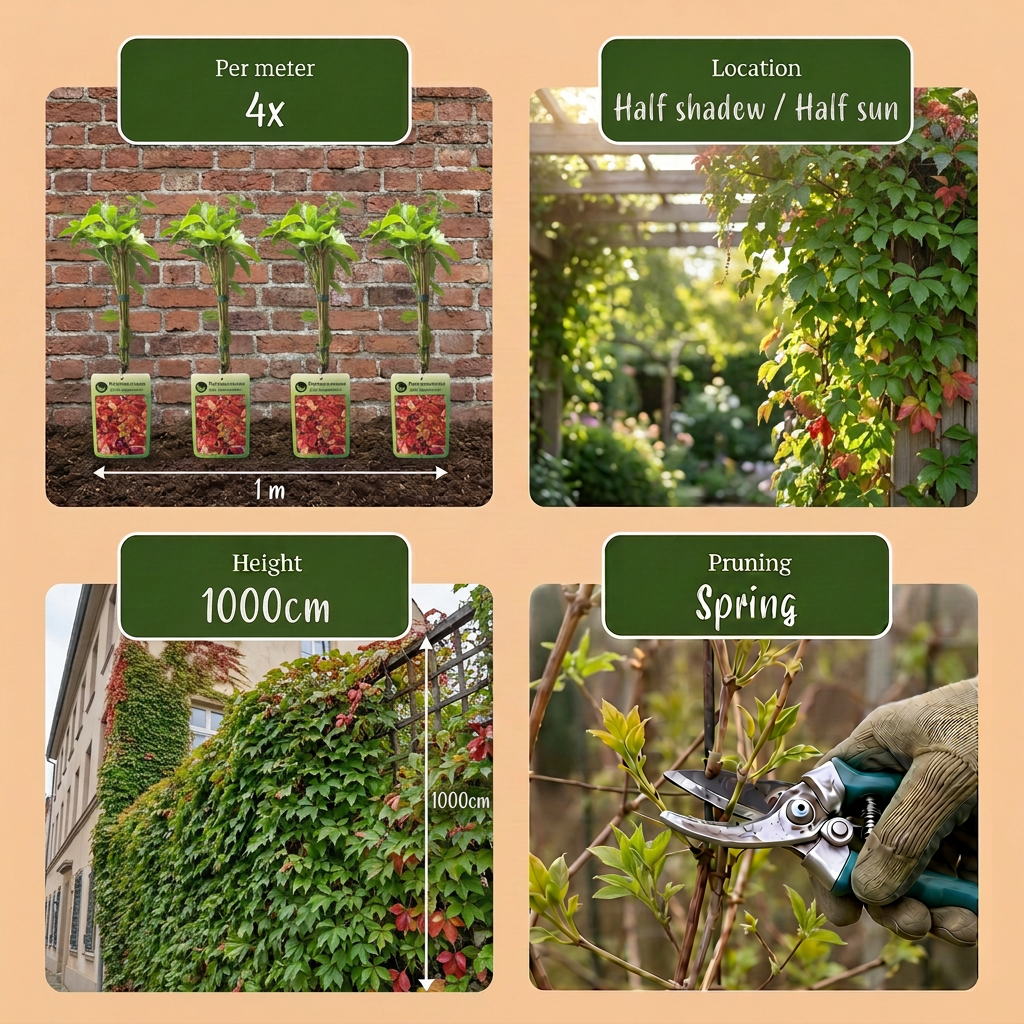 Parthenocissus quinquefolia 'Engelmannii' - wilde wingerd, groeiwijze van de plant