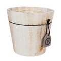 Productfoto van Sierpot van hout met robuuste structuur, Ø14 cm