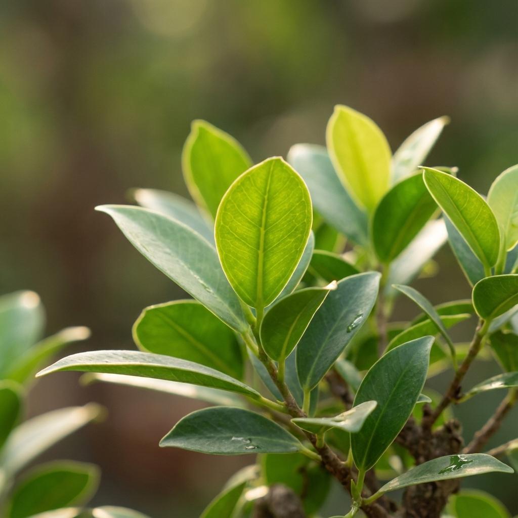 Bonsai S vorm Boom, groene bladeren