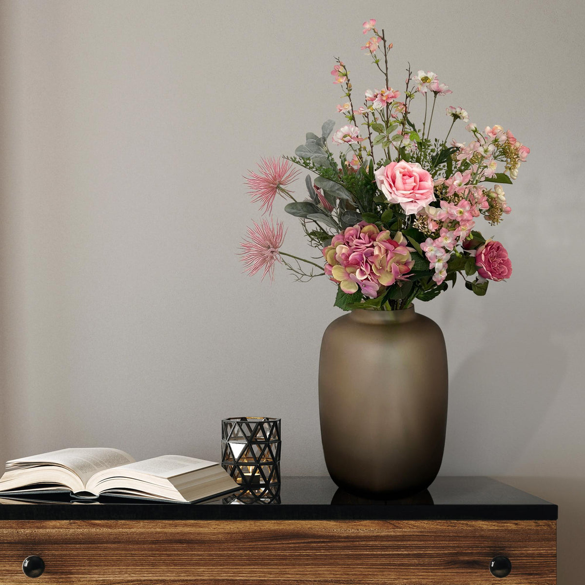 Kunstbloemen - Boeket L - Pretty Pink, plant in pot