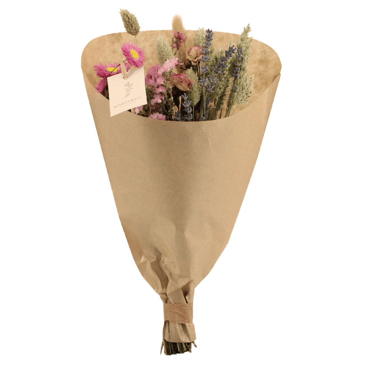 Productfoto van Droogbloemenboeket roze - klein