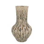 Aardewerk vaas Boa in groen, maat M, H39 x B23 cm, groene bladeren